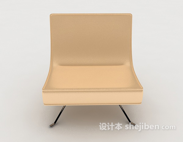 现代风格简约黄色休闲椅3d模型下载
