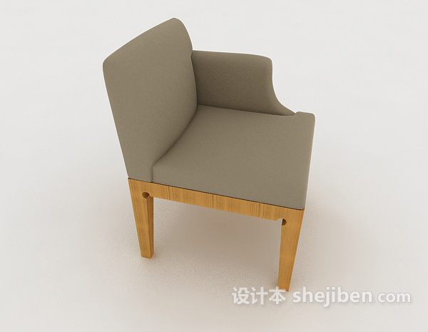 设计本个性灰色单人沙发3d模型下载