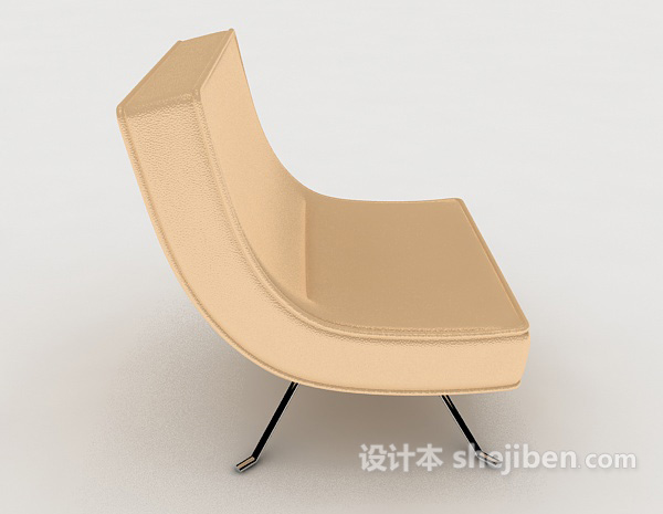 设计本简约黄色休闲椅3d模型下载