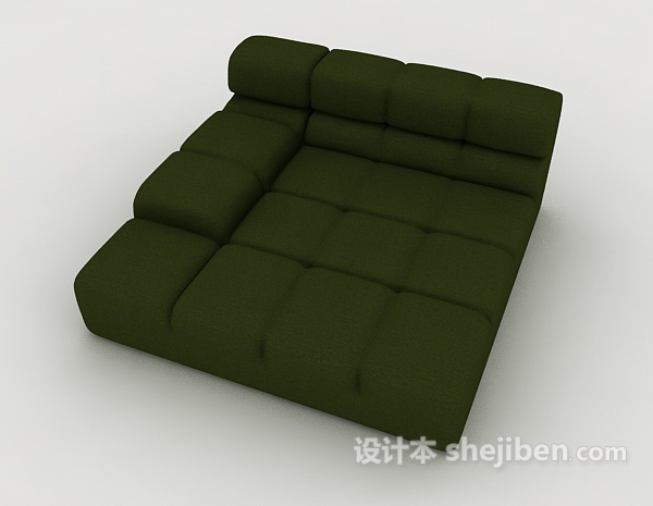 简约休闲绿色方形单人沙发