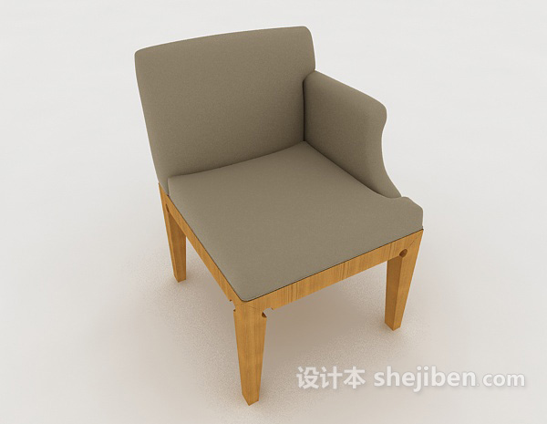 免费个性灰色单人沙发3d模型下载