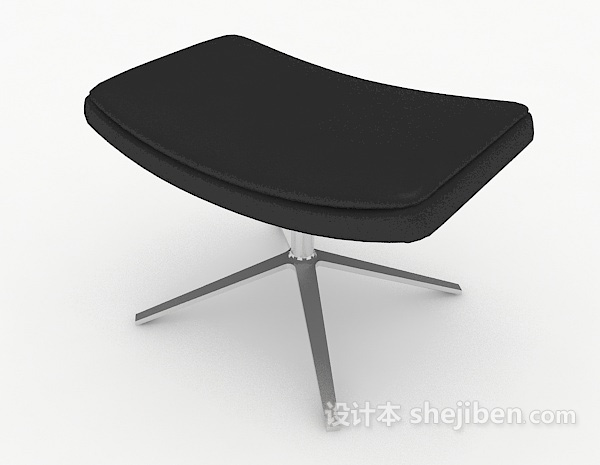 免费简单黑色沙发凳3d模型下载