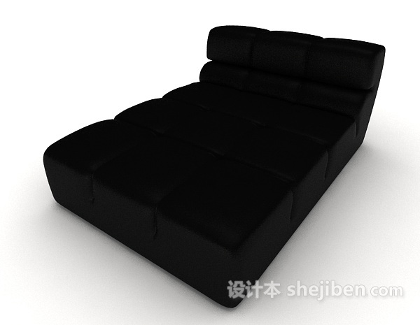 现代简约黑色躺椅3d模型下载