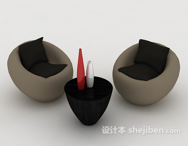 现代风格现代休闲组合沙发3d模型下载
