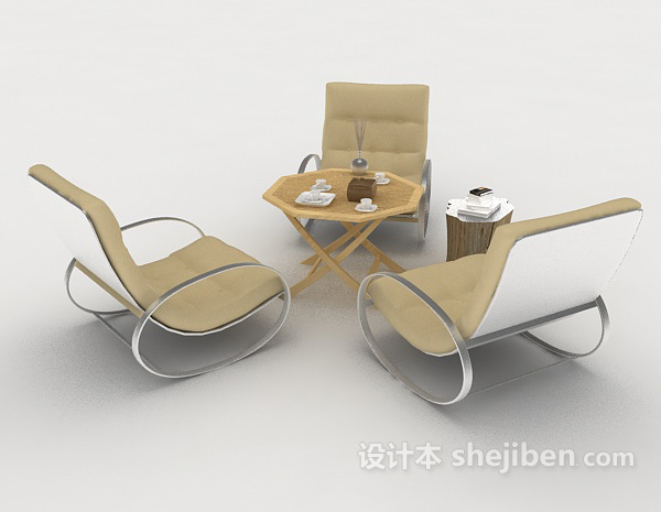 设计本现代休闲简约桌椅组合3d模型下载