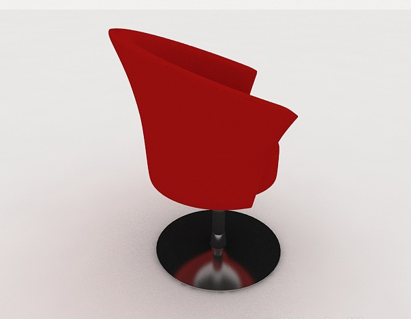 设计本现代简约红色休闲椅子3d模型下载