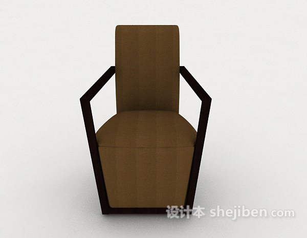 现代风格棕色简约椅子3d模型下载