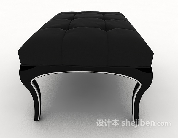 免费简欧黑色沙发凳子3d模型下载