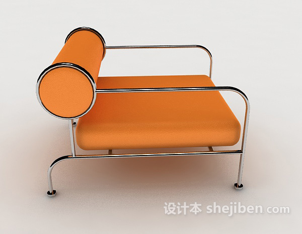 设计本橙色个性休闲椅3d模型下载