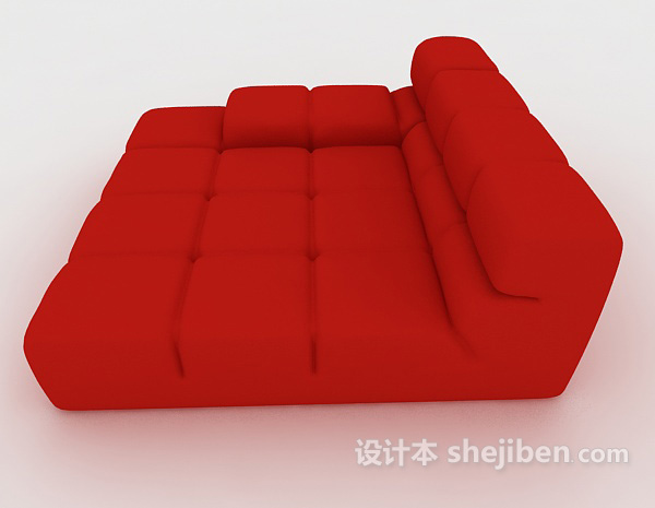 设计本大红色懒人沙发3d模型下载