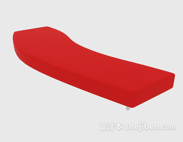 红色沙发躺椅3d模型下载