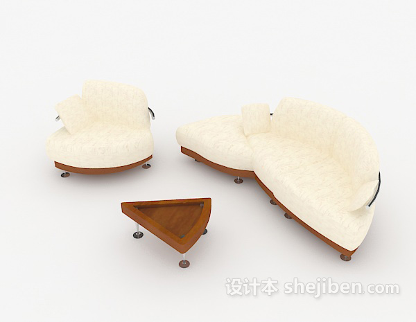 中式风格简单型新中式组合沙发3d模型下载