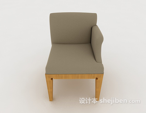 现代风格个性灰色单人沙发3d模型下载