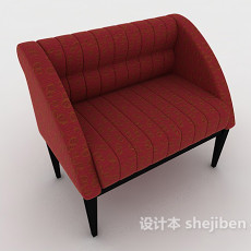 红色休闲单人沙发3d模型下载