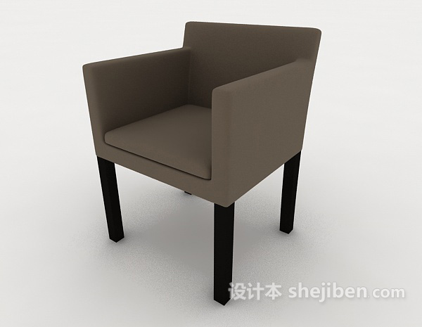 灰色系单人沙发3d模型下载