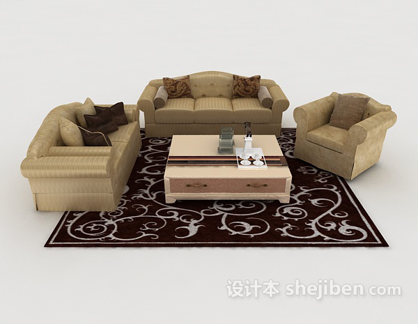 现代风格家居沙发组合3d模型下载