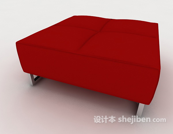 现代风格红色休闲沙发凳子3d模型下载