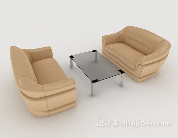 现代风格简单型现代组合沙发3d模型下载