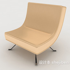 简约黄色休闲椅3d模型下载