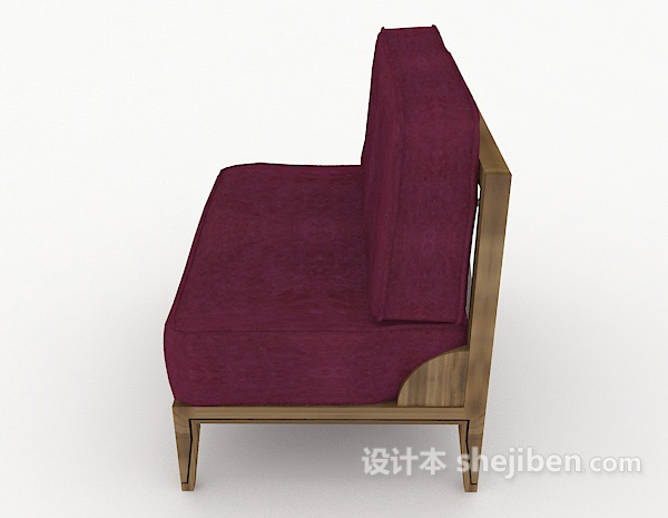 设计本紫色沙发椅3d模型下载