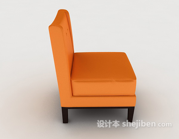 设计本橙色单人沙发3d模型下载