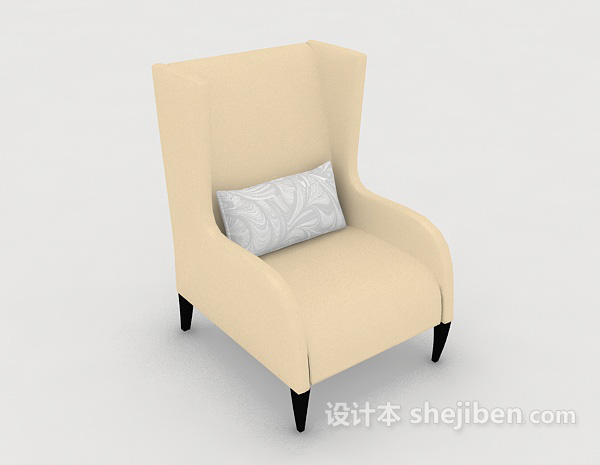 浅色系单人沙发3d模型下载