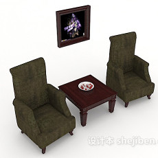 简单大方家居单人沙发3d模型下载