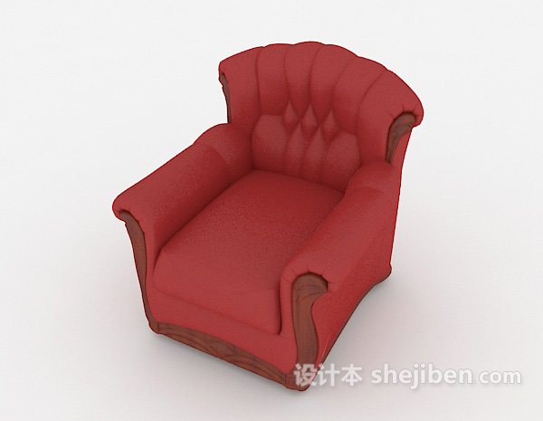 免费欧式高档红色沙发3d模型下载