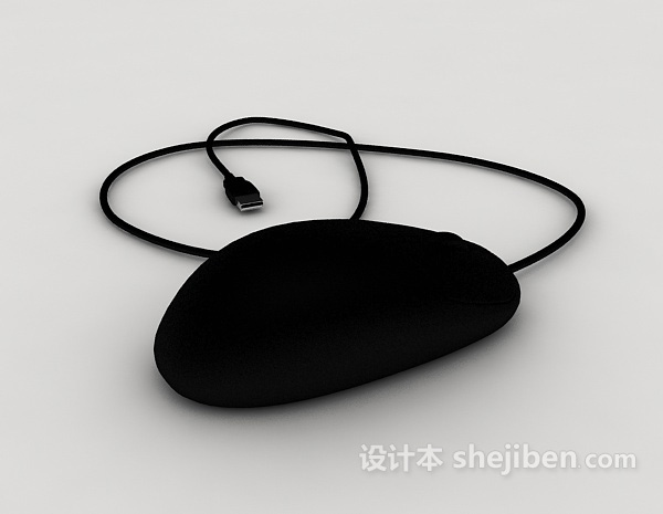 设计本黑色鼠标3d模型下载
