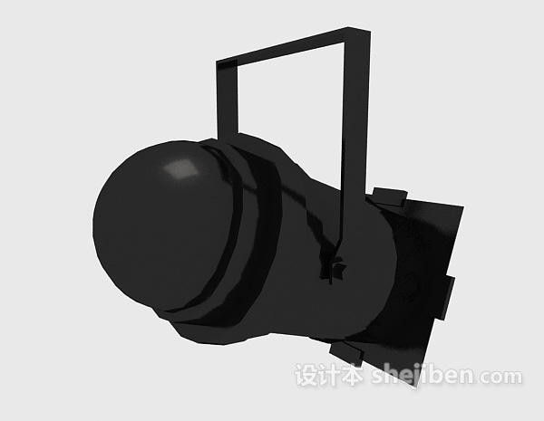 设计本黑色射灯3d模型下载