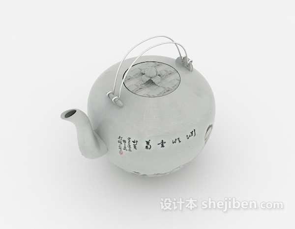 中式茶壶3d模型下载