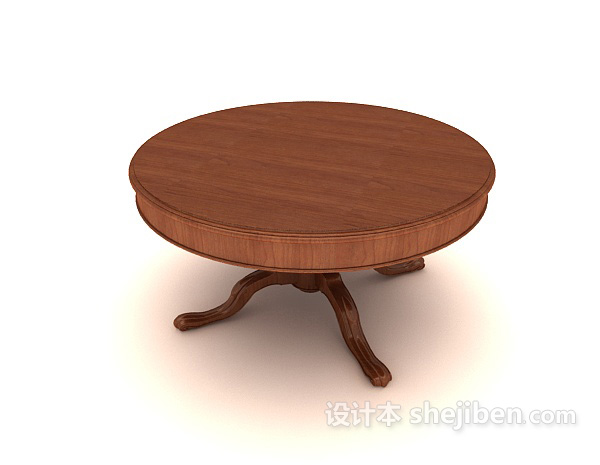 免费中式木质圆桌3d模型下载