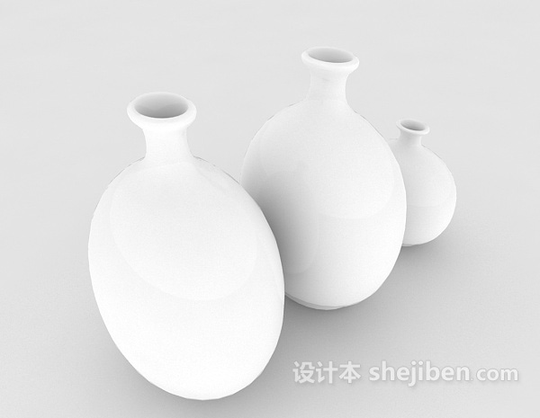 设计本白色陶瓷瓶3d模型下载