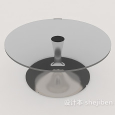圆形现代玻璃茶几3d模型下载