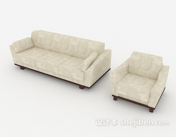 免费新中式简单家居沙发3d模型下载