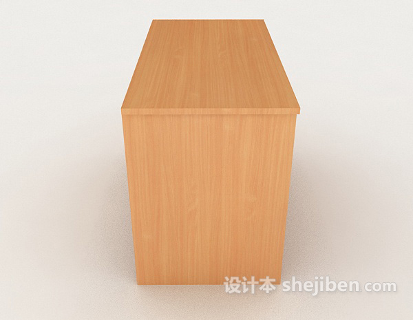 设计本简单木质书桌3d模型下载