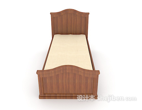欧式风格欧式风格实木单人床3d模型下载