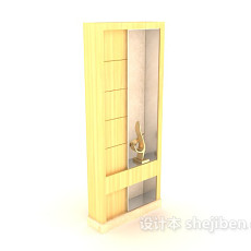 简约黄色木质柜3d模型下载