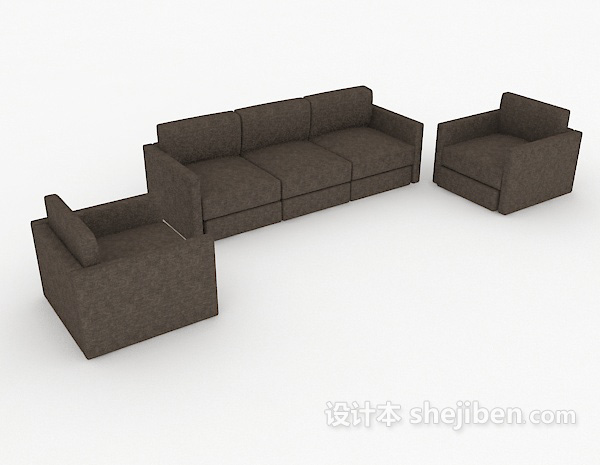 现代简约深色组合沙发3d模型下载
