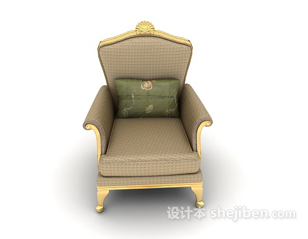 免费欧式简约沙发椅3d模型下载
