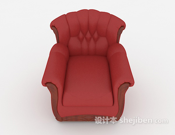 欧式风格欧式高档红色沙发3d模型下载