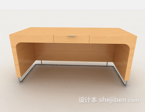现代风格简约黄色书桌3d模型下载