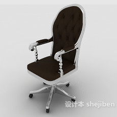欧式棕色椅子3d模型下载