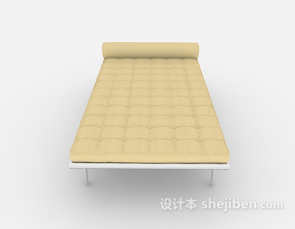 现代风格简单单人床3d模型下载