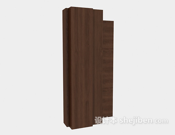 设计本新中式实木简单书柜3d模型下载