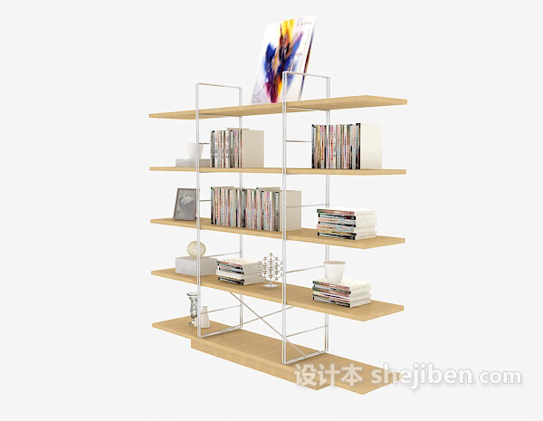 现代风格现代居家简单书柜3d模型下载