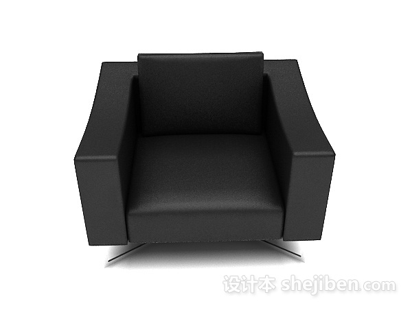 免费黑沙发3d模型下载