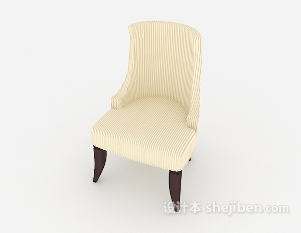 设计本现代家居米黄色椅子3d模型下载