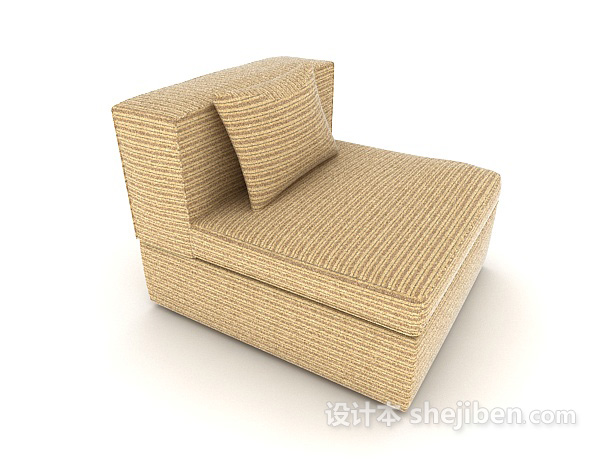 设计本浅棕色方形单人沙发3d模型下载