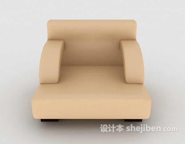 现代风格居家浅色单人沙发3d模型下载